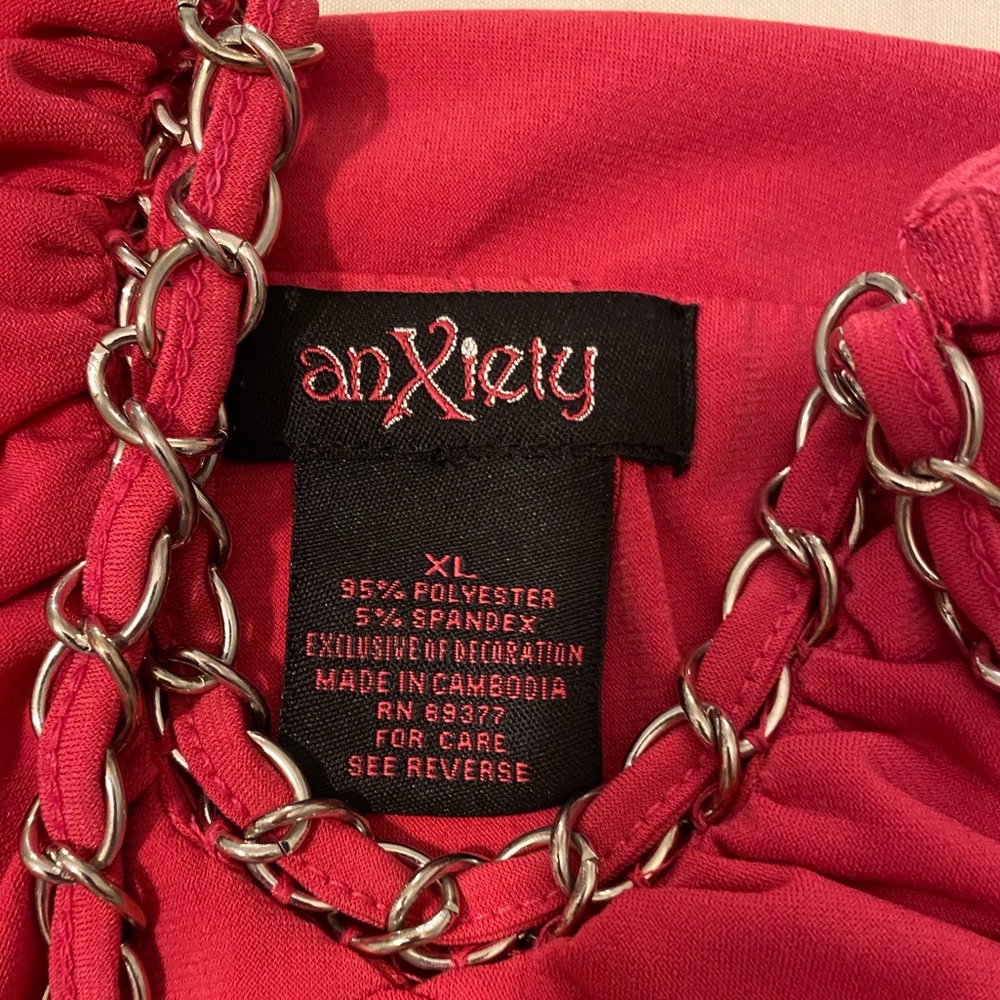 Anxiety Y2K Hot Pink Women’s Halter Top Size XL - Picture 3 of 4